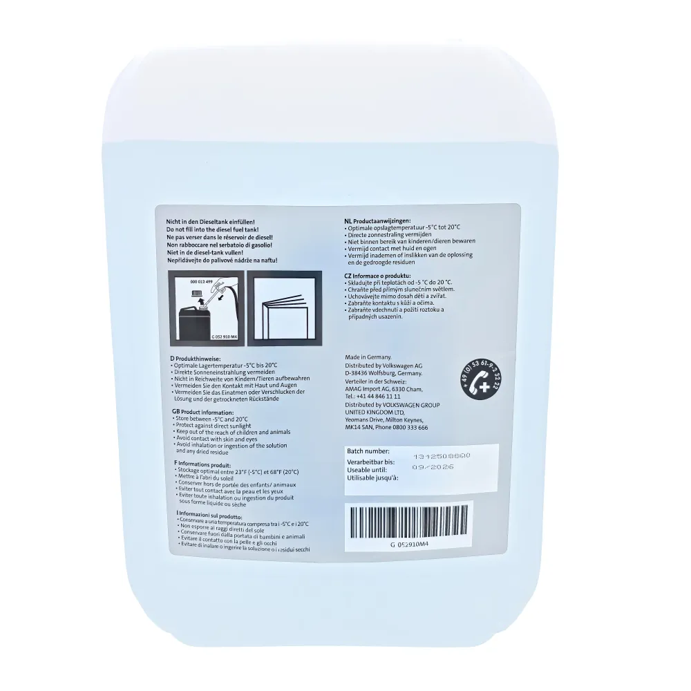 VW AdBlue Harnstoff 10L Kanister mit Einfülltrichter, Diesel Exhaust Fluid, G052910M4