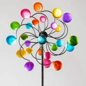Buntes Windrad für den Garten aus Metall Windspiel Windmühle