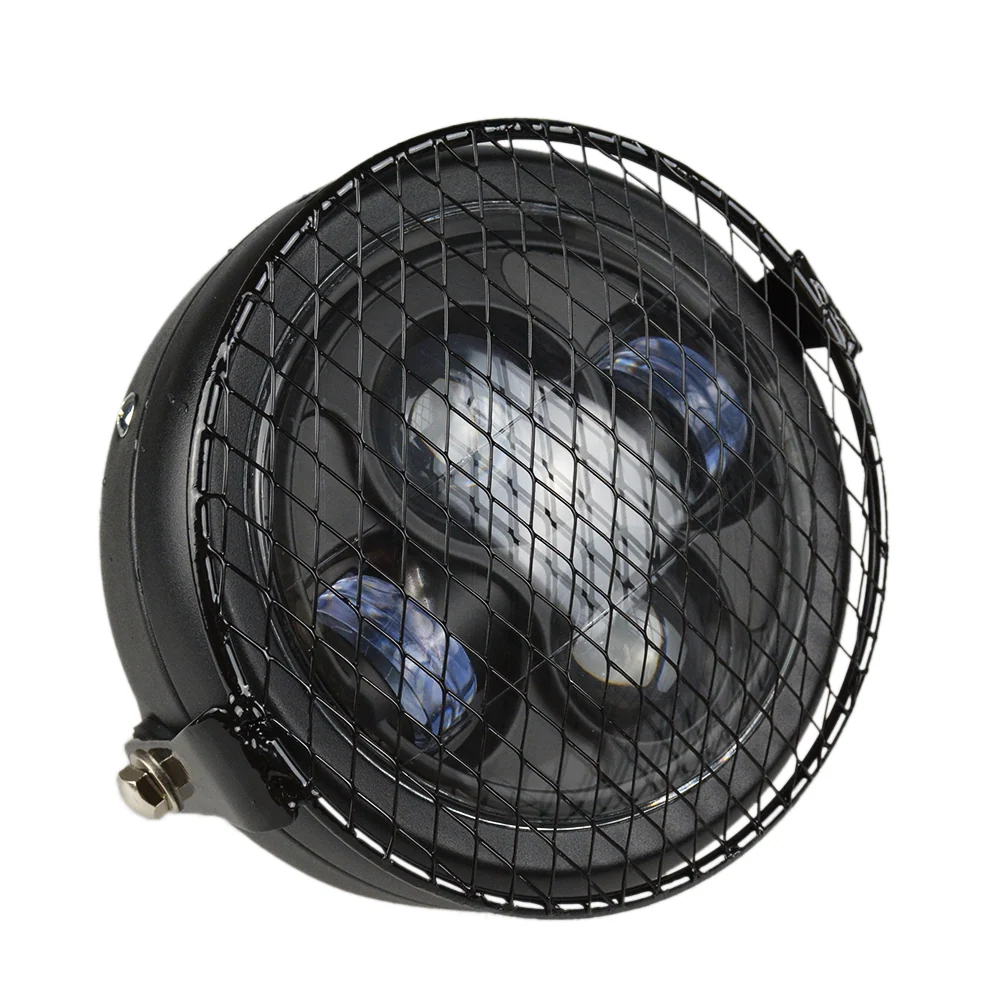 Café Racer LED-Scheinwerfer mit Gitter
