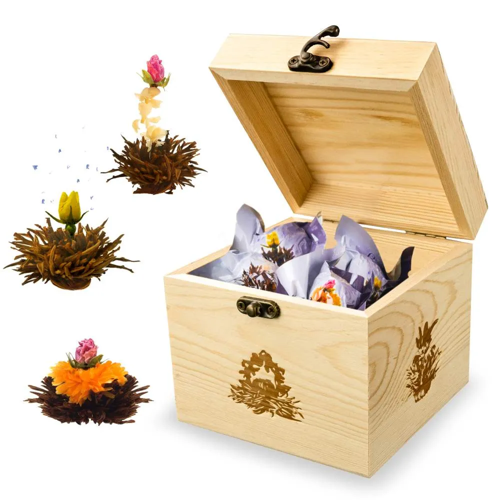 Creano 6er ErblühTee-Holzbox Schwarztee