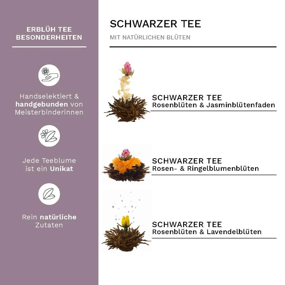 Creano 6er ErblühTee-Holzbox Schwarztee