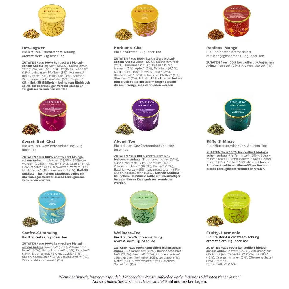 Creano Bio-Tee-Set Spicy 3er Dose
