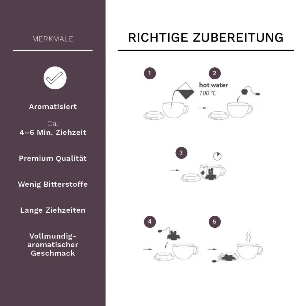 Creano ErblühTeelini Holzbox, 12er Mix Schwarztee