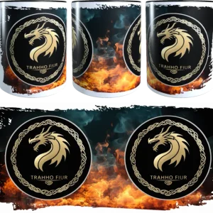 Die Trahho Fiur Tasse Logo / mit Hintergrund