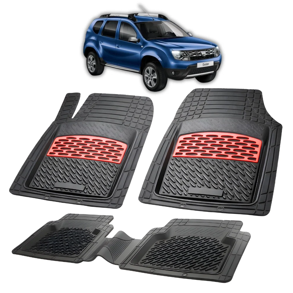 Fußmatten Tablettform, passend für Dacia Duster 2010–2018, Rot