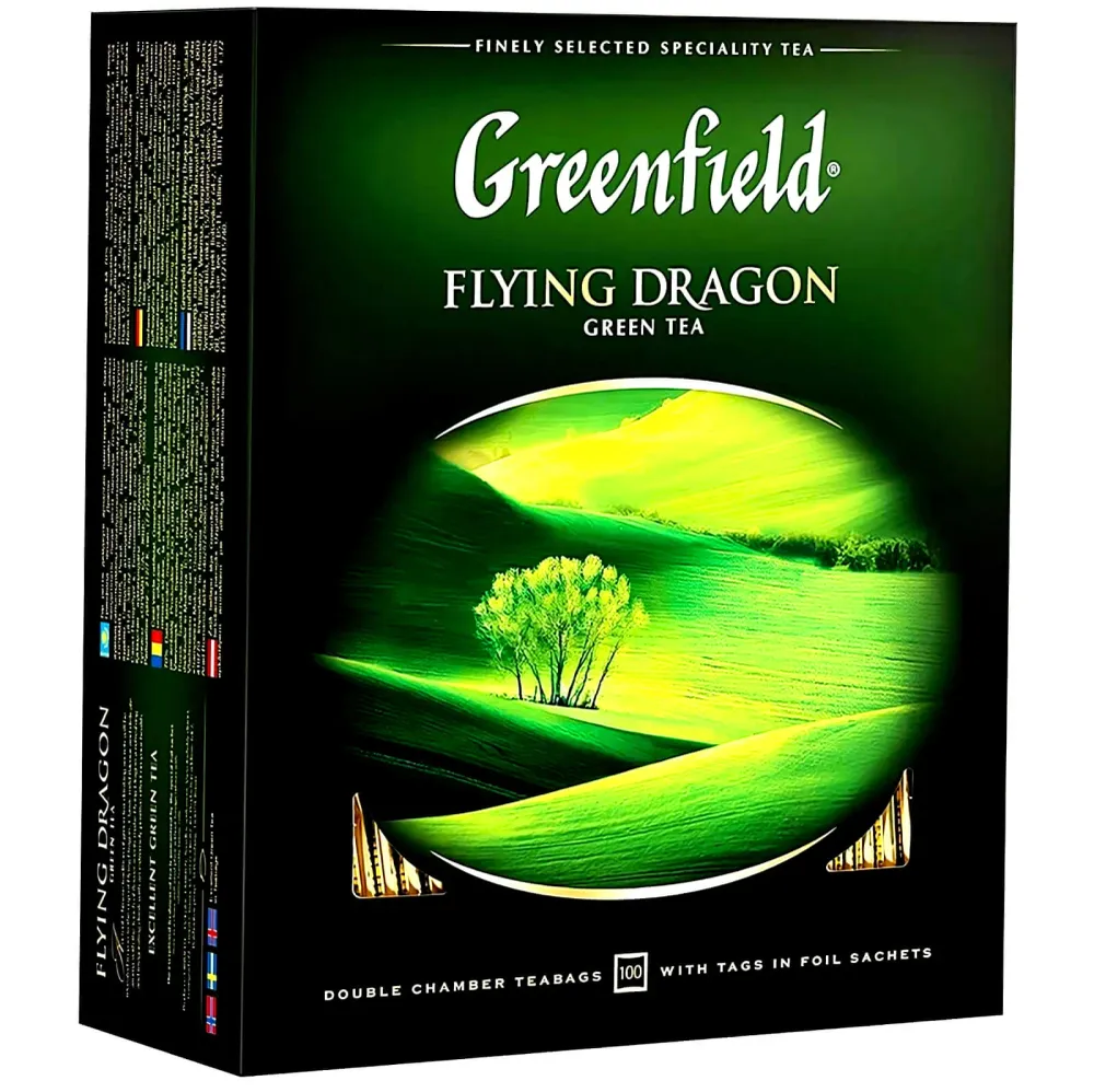 Greenfield chinesischer Grüntee Flying Dragon 100 Teebeutel