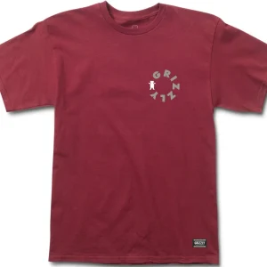 Grizzly Pipeline Tee Burgundy