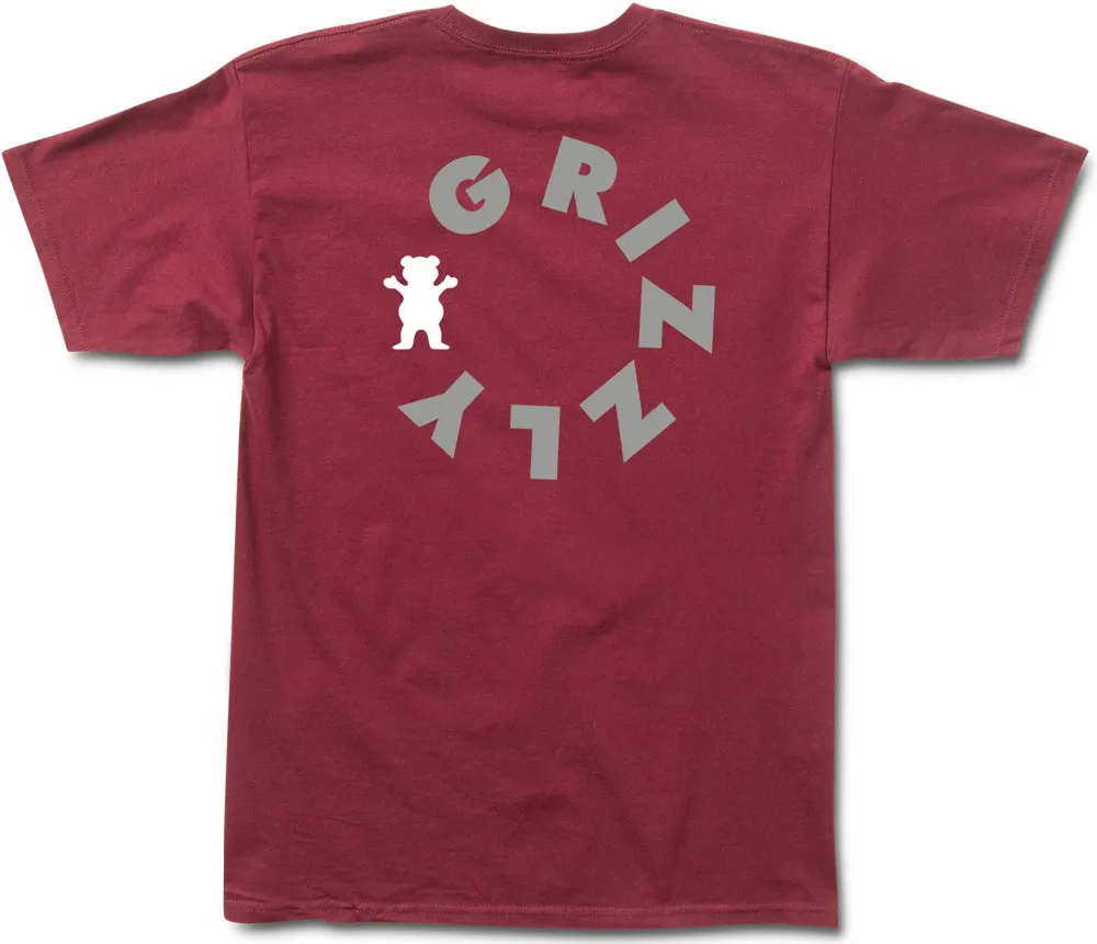 Grizzly Pipeline Tee Burgundy