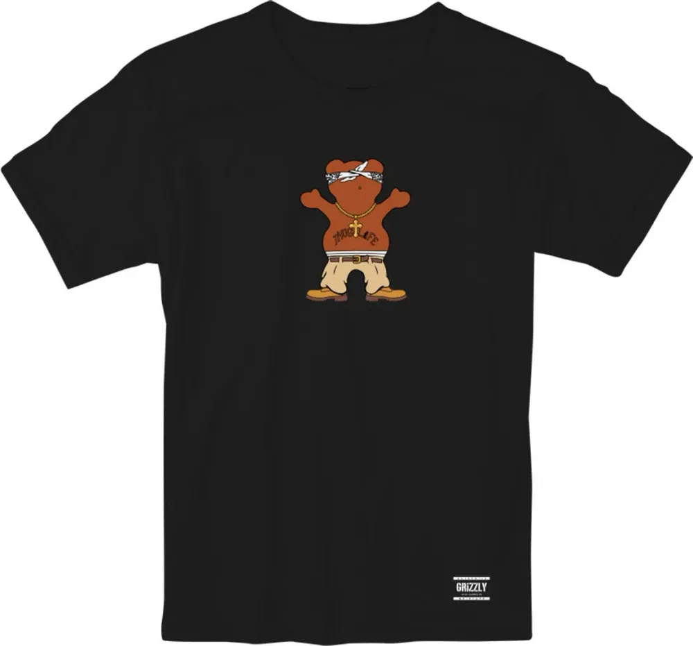 Grizzly Thug Bear Tee Black