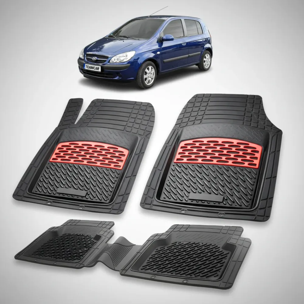 Gummifußmatten für Hyundai Getz (2002–2011) – Rot