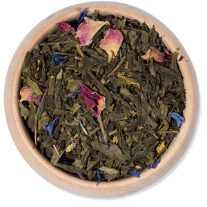 Hamburger Grüne Wiese, feiner Sencha Grüntee mit Blüten, 100g