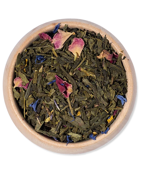 Hamburger Grüne Wiese, feiner Sencha Grüntee mit Blüten, 100g