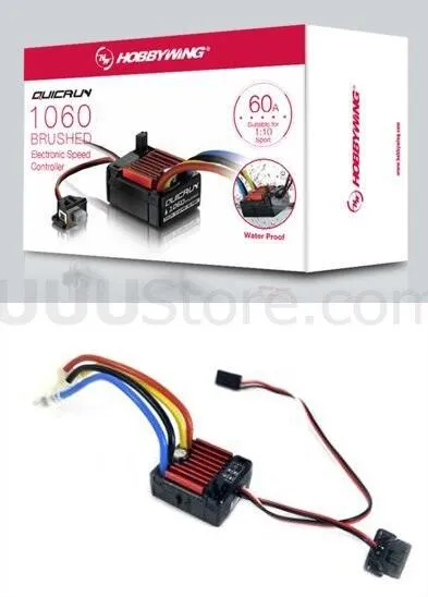 HobbyWing QuicRun Brushed 1060 60A Elektronischer Geschwindigkeitsregler ESC 1060 mit Schaltmodus BEC für 1:10 RC-Car