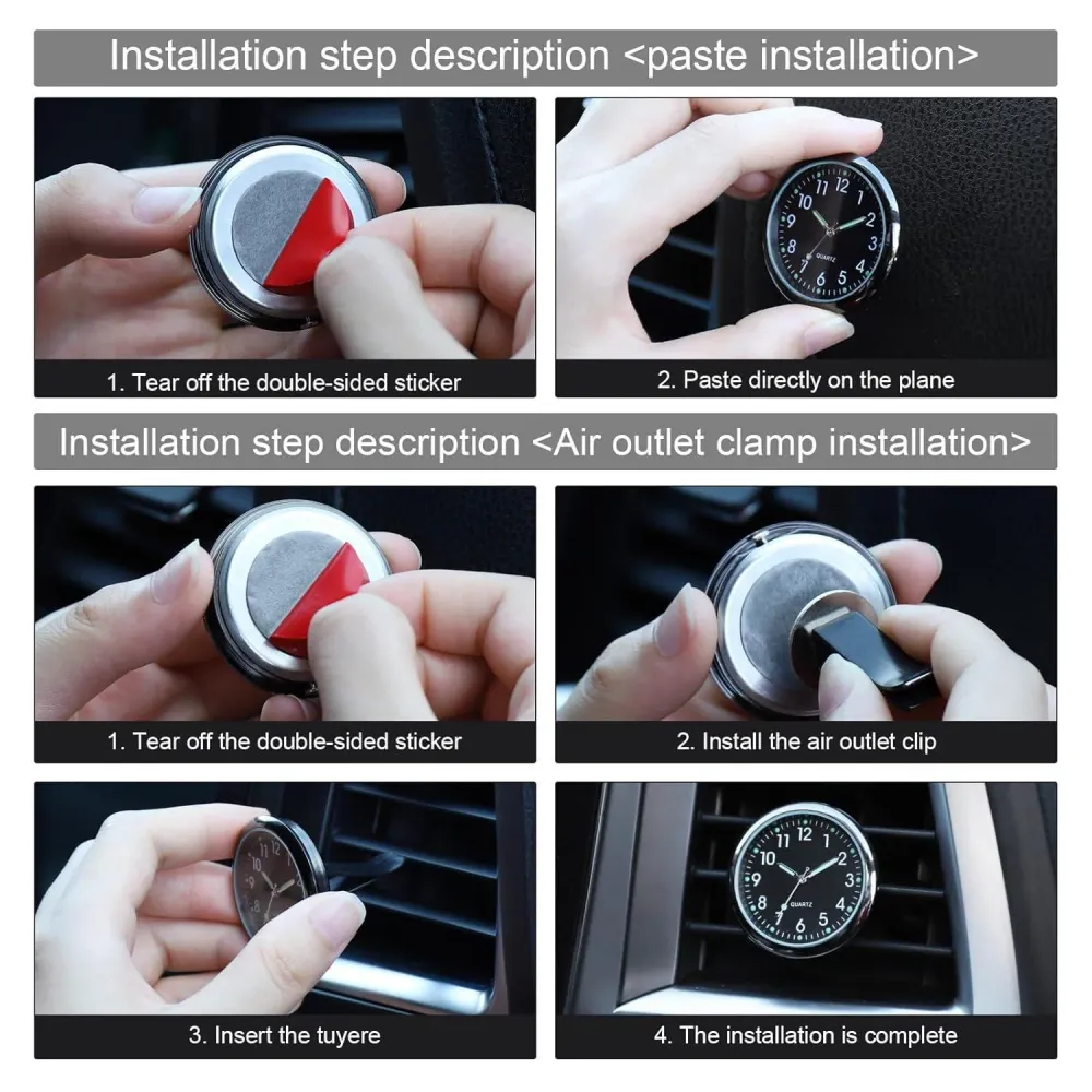 Mini Auto Uhr Quartz Analogue Car Dashboard Vent Clip Uhr