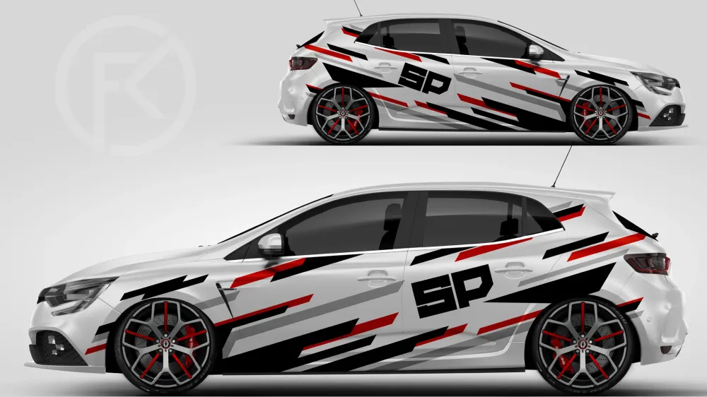 Motorsport Dekor Aufkleber Sport Car Styling WrapDesign Seitendekor #138