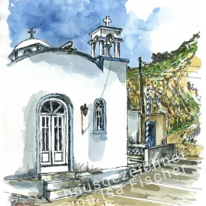 Originalzeichnung "Kirche Firopotamos"