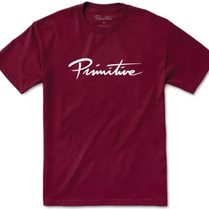 Primitive Nuevo Script Tee Burgundy