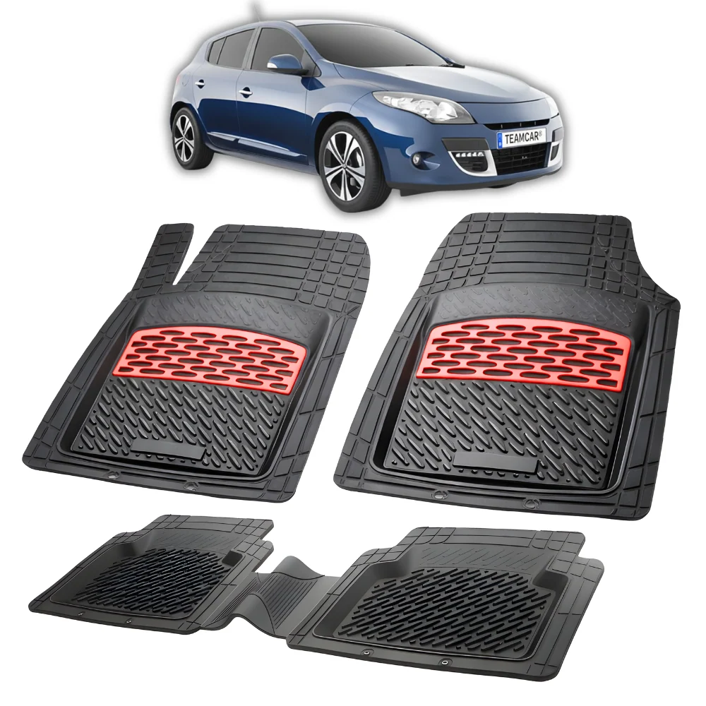 Renault Megane III Schrägheck 2008-2016 Kompatible Fußmatten | Rot