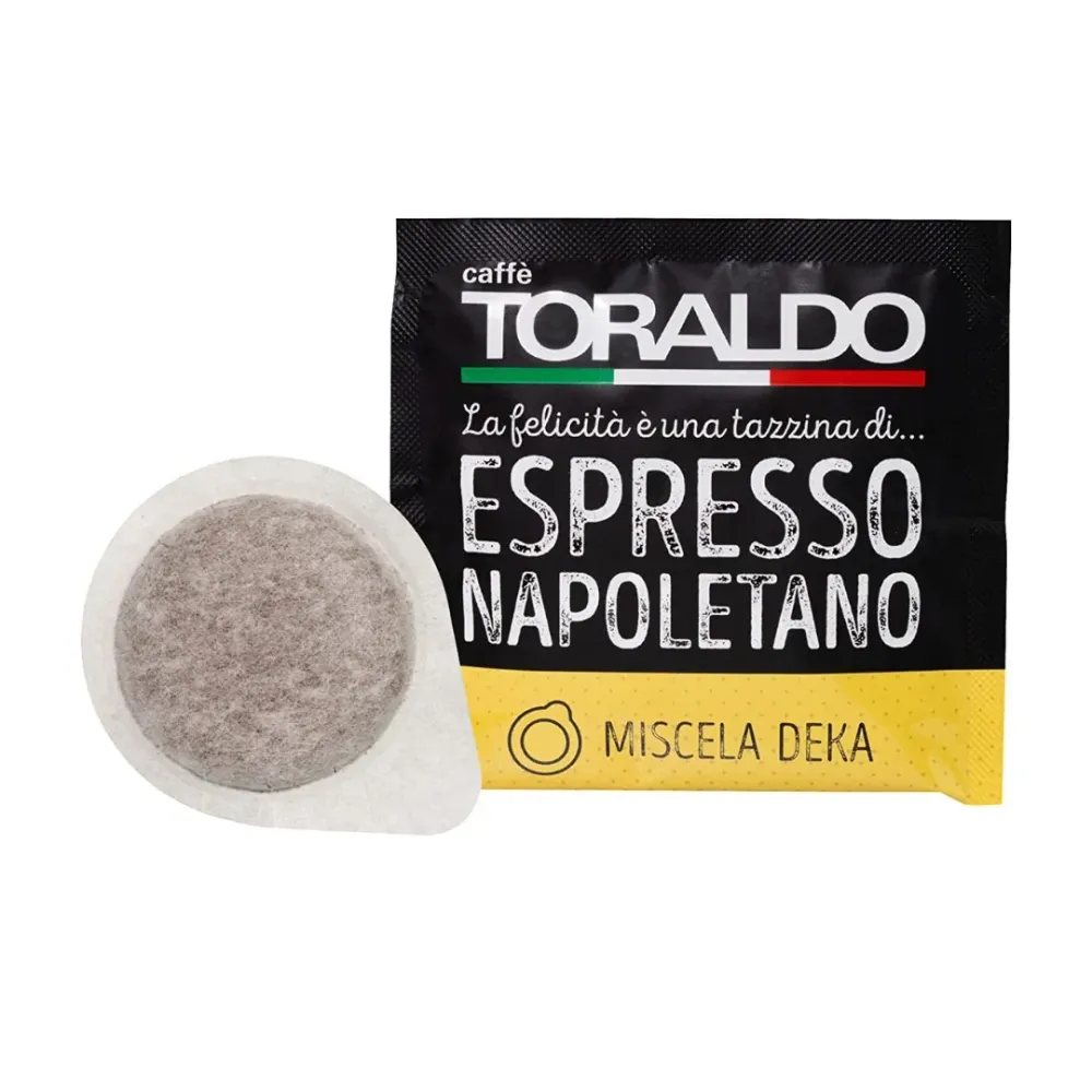 50 Schoten ESE 44mm Caffè Toraldo Entkoffeinierte Mischung DEK