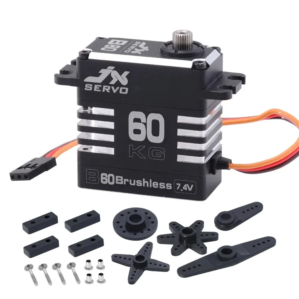 JX Servo B60 – 8,4 V, 60 kg, 0,11 Sek./60 °, hohes Drehmoment, bürstenloses Vollmetallgehäuse, Metallgetriebe, Servo für R...