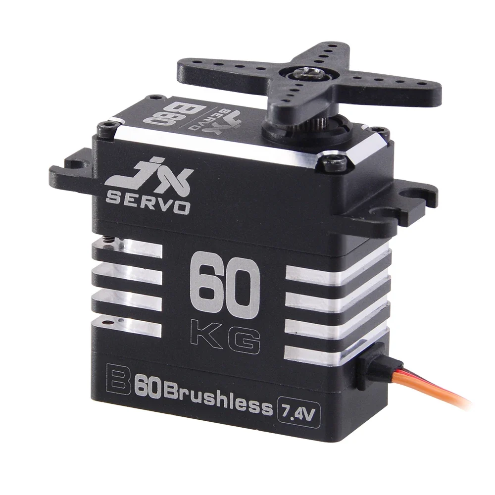 JX Servo B60 – 8,4 V, 60 kg, 0,11 Sek./60 °, hohes Drehmoment, bürstenloses Vollmetallgehäuse, Metallgetriebe, Servo für R...