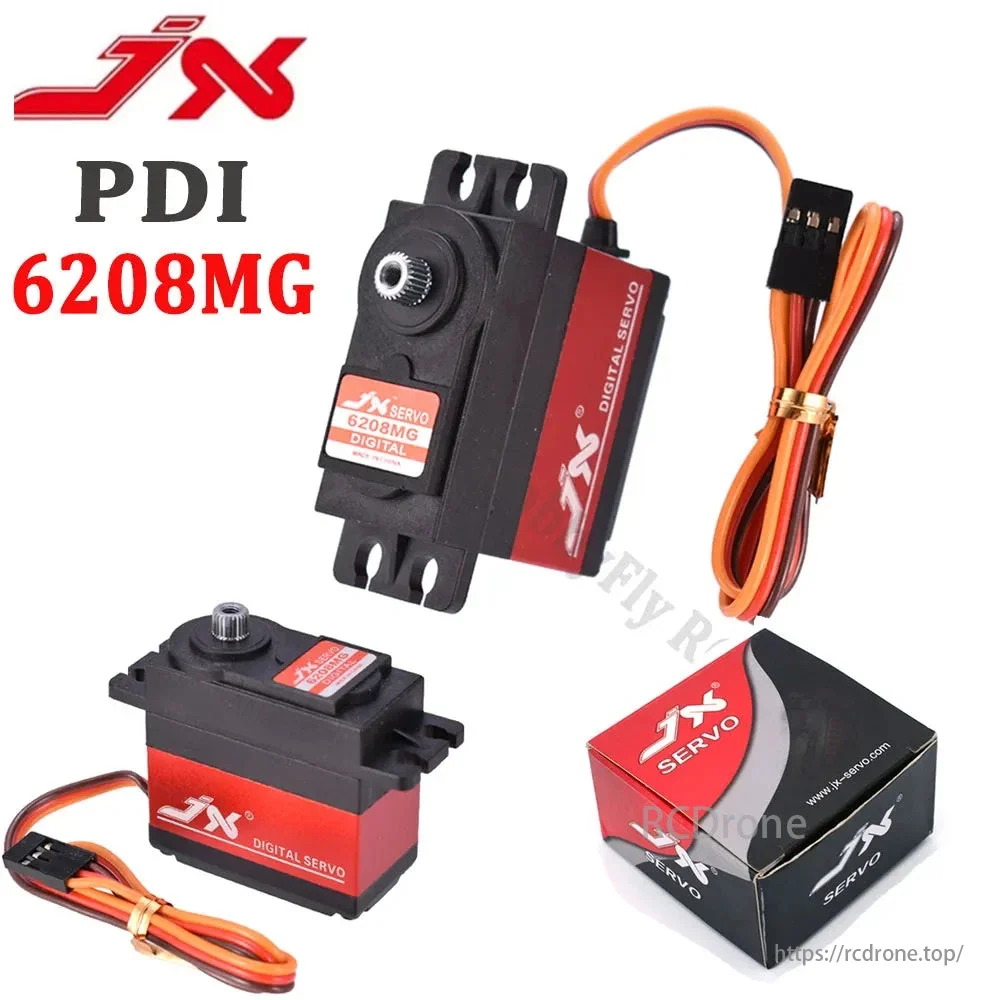 JX Servo PDI-6208MG – 8 kg 120 Grad Hochgeschwindigkeits-Metallgetriebe, digitaler kernloser Standard-Servomotor für RC-Ca...