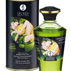Shunga – Aphrodisiakum – Wärmendes Öl für erogene Zonen – zum Küssen/Lecken – exotischer grüner Tee