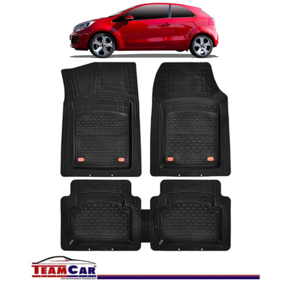 TeamCar® Automatten für Kia Rio UB (2011–2017) – Schwarz – Strapazierfähige Gummimatte