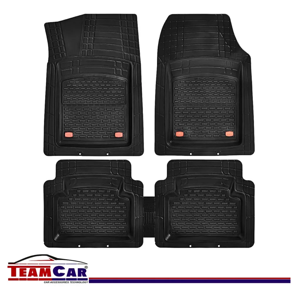 TeamCar® Automatten für Kia Rio UB (2011–2017) – Schwarz – Strapazierfähige Gummimatte