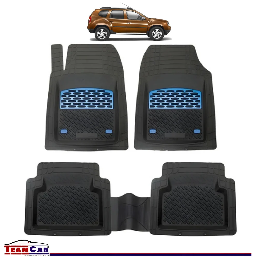TeamCar® Fußmatten mit Wannenform, passend für Dacia Duster I (2010–2017) – Blau