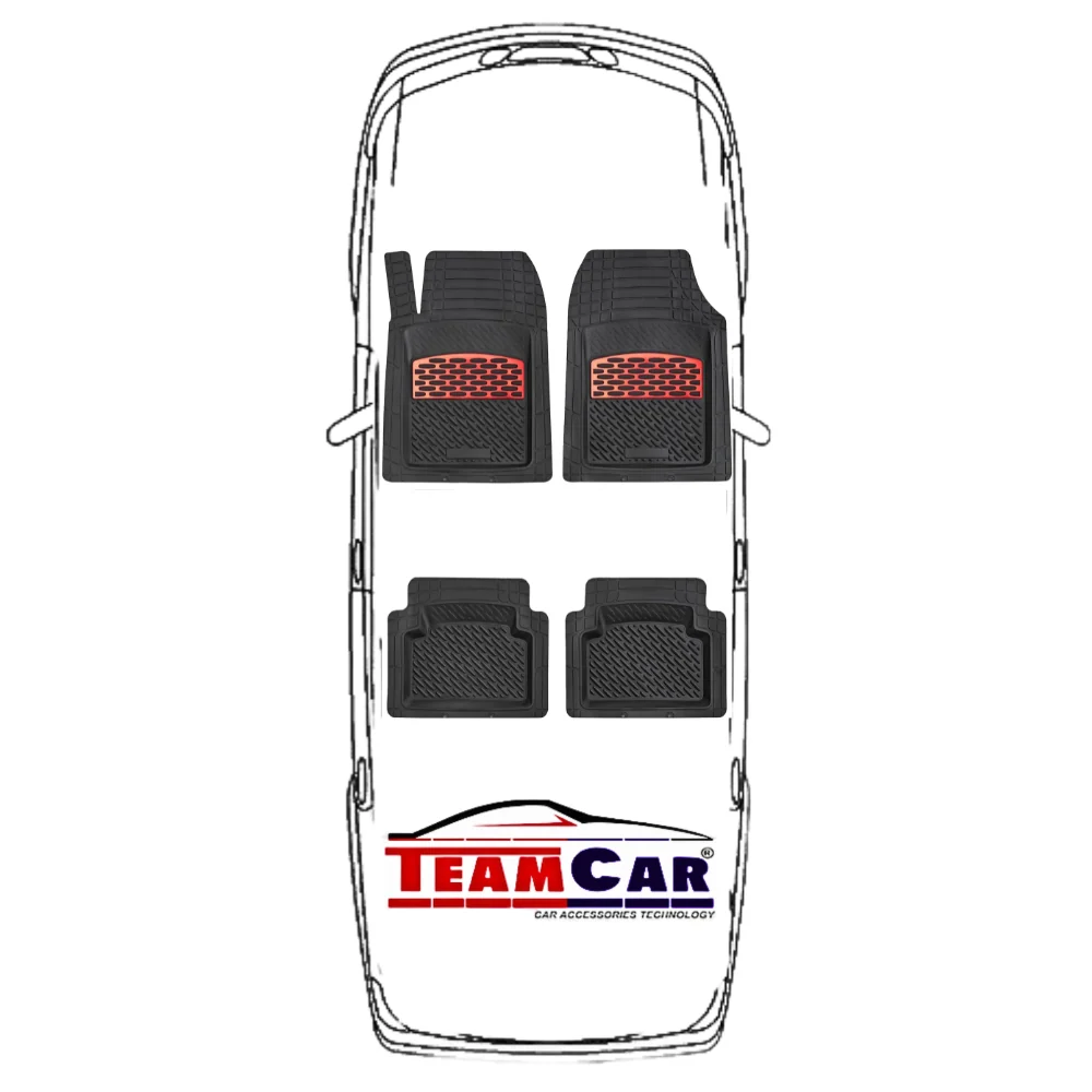 TeamCar® Fußmatten (Tablettform) passend für Dacia Duster I (2010–2017) – Rot