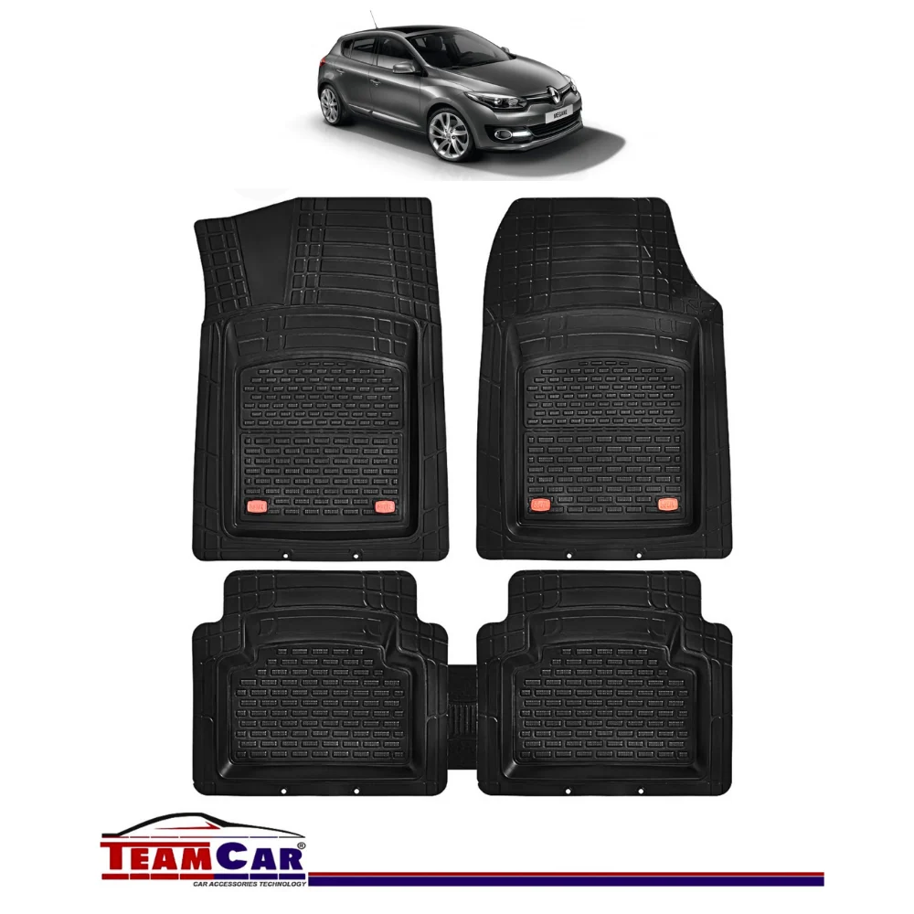 TeamCar® Fußmatten Wannenform, kompatibel mit Renault Megane III Facelift (2014–2016) – Schrägheck