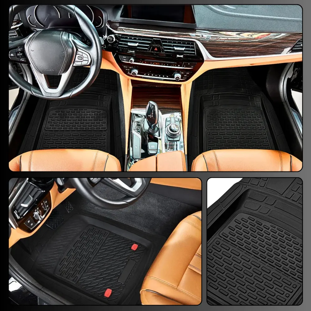 TEAMCAR® Fußmatten-Set (Schalenform) für BMW 5er E60 (2003–2010), universell kompatibel, schwarz, Komplettset für vorne un...