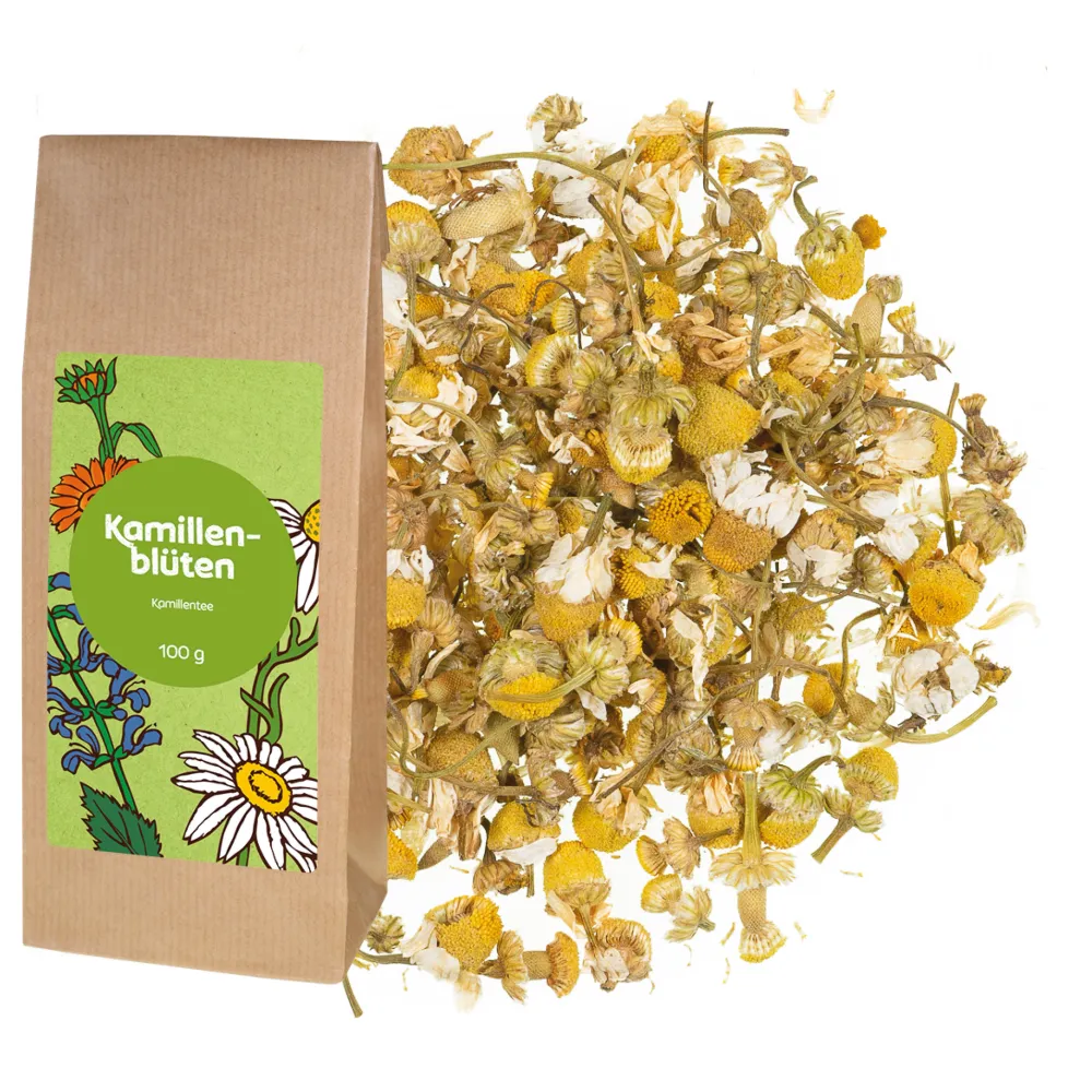 Tee Kamillenblüten ganz