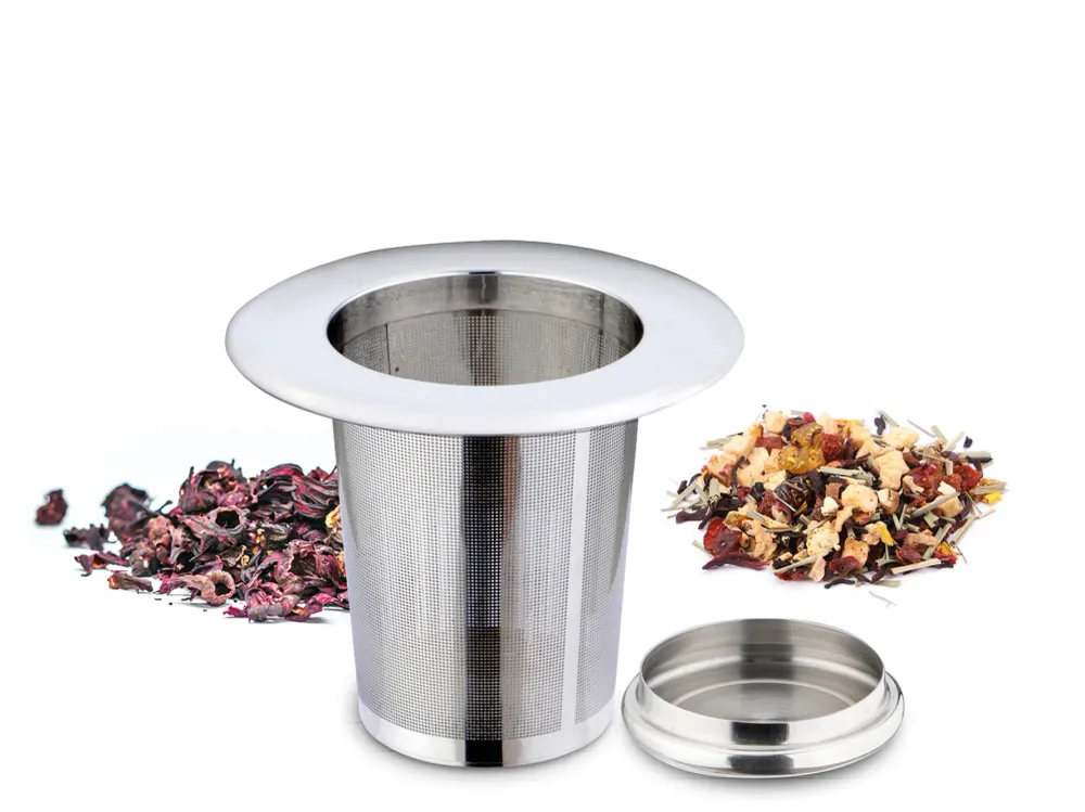 Teefilter Edelstahl mit breitem Aufsetzrand