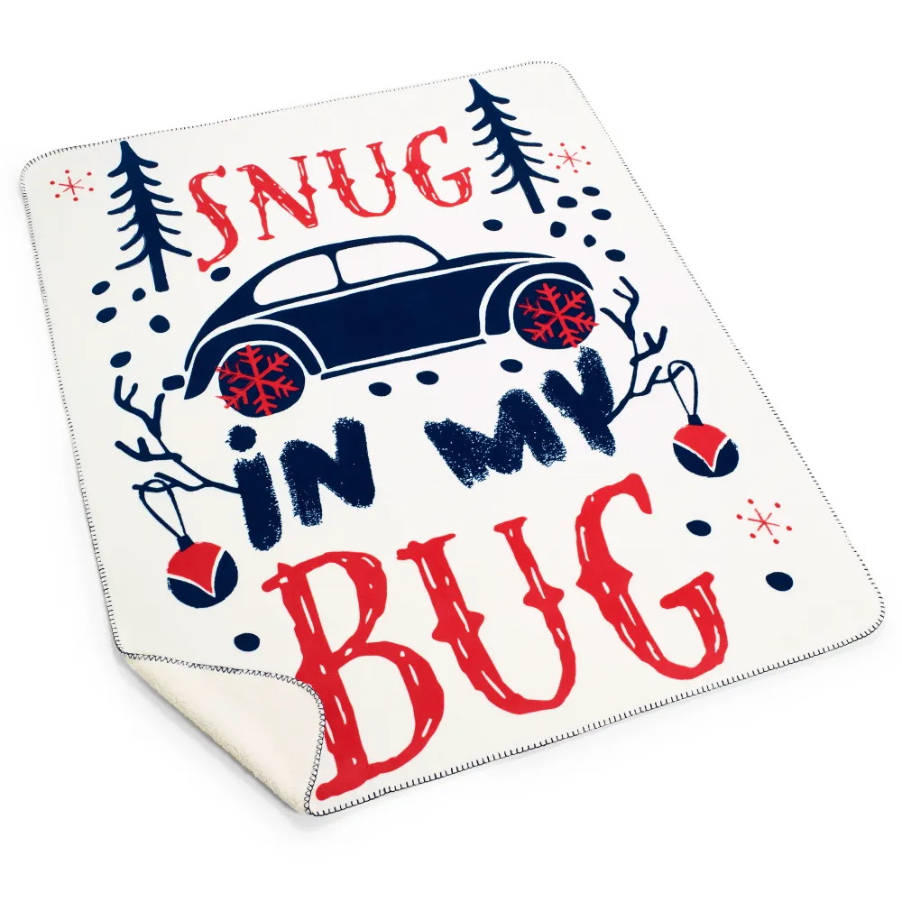 Volkswagen Kuscheldecke Fleecedecke 150x130cm, mit VW Käfer Motiv, Snug My Bug, 1H4084503