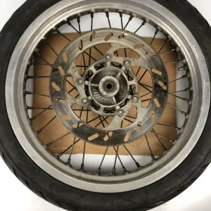 vordere Speichenfelge mit Reifen, Derbi/Aprilia/Gilera, 100/80-17, 12mm Achsdurchmesser