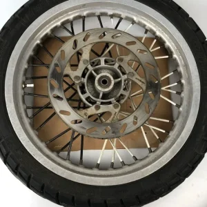 vordere Speichenfelge mit Reifen, Derbi/Aprilia/Gilera, 100/80-17, 12mm Achsdurchmesser