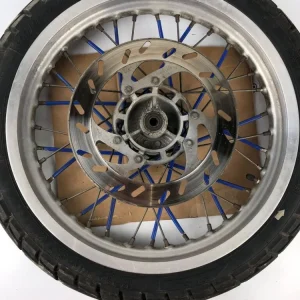 vordere Speichenfelge mit Reifen, Derbi/Aprilia/Gilera, 100/80-17, 12mm Achsdurchmesser