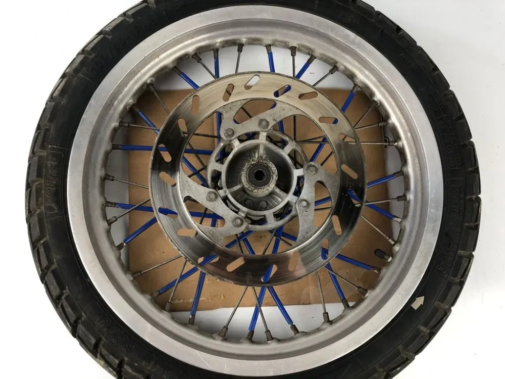 vordere Speichenfelge mit Reifen, Derbi/Aprilia/Gilera, 100/80-17, 12mm Achsdurchmesser