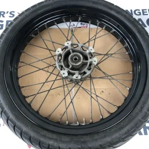 vordere Speichenfelge mit Reifen, Derbi/Aprilia/Gilera, 100/80-17, 12mm Achsdurchmesser