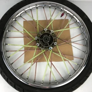 vordere Speichenfelge mit SM Reifen, Derbi/Aprilia/Gilera, 80/90-21, 12mm Achsdurchmesser