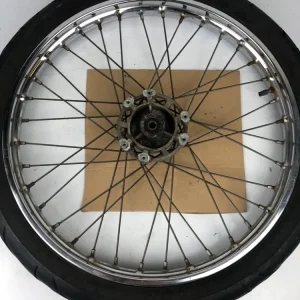vordere Speichenfelge mit SM Reifen, Derbi/Aprilia/Gilera, 80/90-21, 12mm Achsdurchmesser