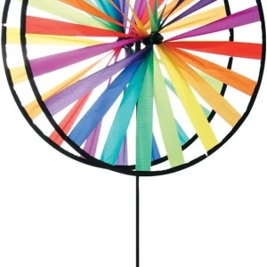 HQ Windspiration 100869 Magic Wheel Giant Duett Rainbow, UV-beständiges und wetterfestes Windspiel, inkl. Standstab und Bo...