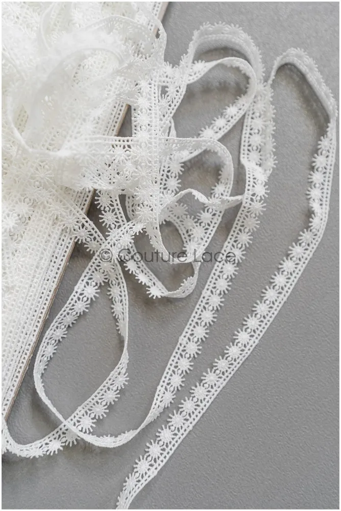 4yds Boho gehäkelte Spitzenborte/ Off-White Spitzenbesatz/ Braut Guipure Spitze Borte/ Schneeflocke Spitze// T22-198