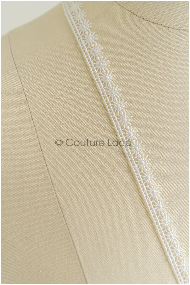 4yds Boho gehäkelte Spitzenborte/ Off-White Spitzenbesatz/ Braut Guipure Spitze Borte/ Schneeflocke Spitze// T22-198