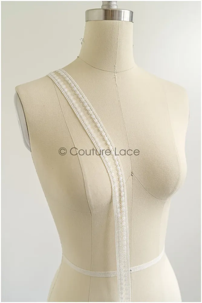 4yds Boho gehäkelte Spitzenborte/ Off-White Spitzenbesatz/ Braut Guipure Spitze Borte/ Schneeflocke Spitze// T22-198
