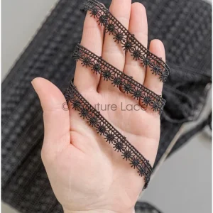 4yds Boho Häkel Spitzen Borte/ Schwarze Spitzenborte/ Braut Guipure Spitzenborte/ Schwarze Spitze// T22-199
