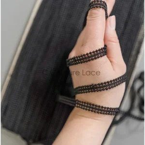 4yds Boho Häkelspitze Borte Schwarz/ Braut Spitzenborte/ Guipure Spitzenbesatz/ Hochzeitskleid Spitze// T22-206