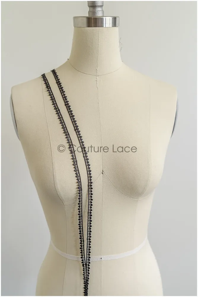 4yds Boho Spitzen Borte/ schwarze Spitzenborte/ Braut Guipure Spitzenborte/ Spitzenbesatz// T22-195
